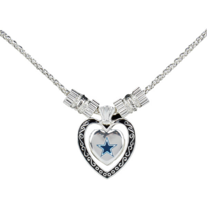 Dallas Cowboys Silver Plated Heart Star Necklace Jewelry