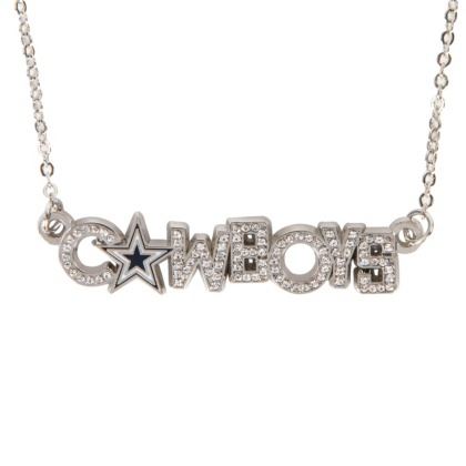 Dallas Cowboys Rhinestone Wordmark Necklace Jewelry Accessories