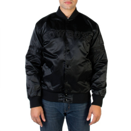 Dallas Cowboys Starter Black Snap Front Jacket Outerwear Other