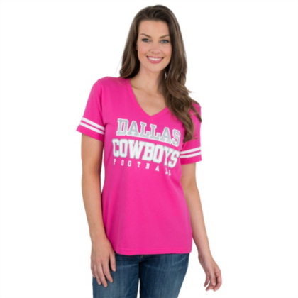 Dallas Cowboys Womens Glitter Practice Short Sleeve Tee Short Sleeve